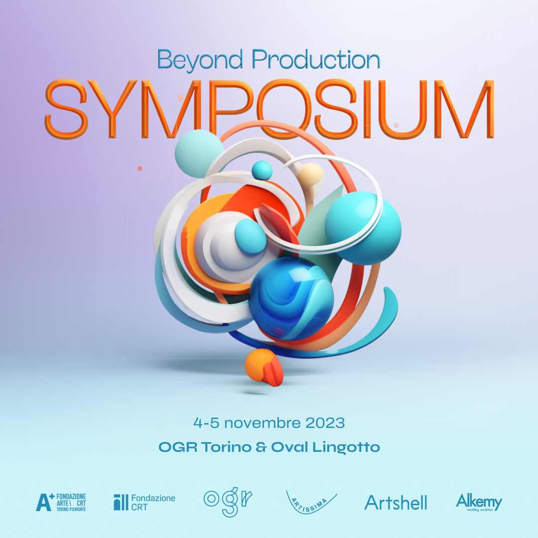 Beyond Production Symposium - Immagine by Artshell generata con AI. Convegno 4-5 novembre 2023 OGR Torino e Artissima Oval