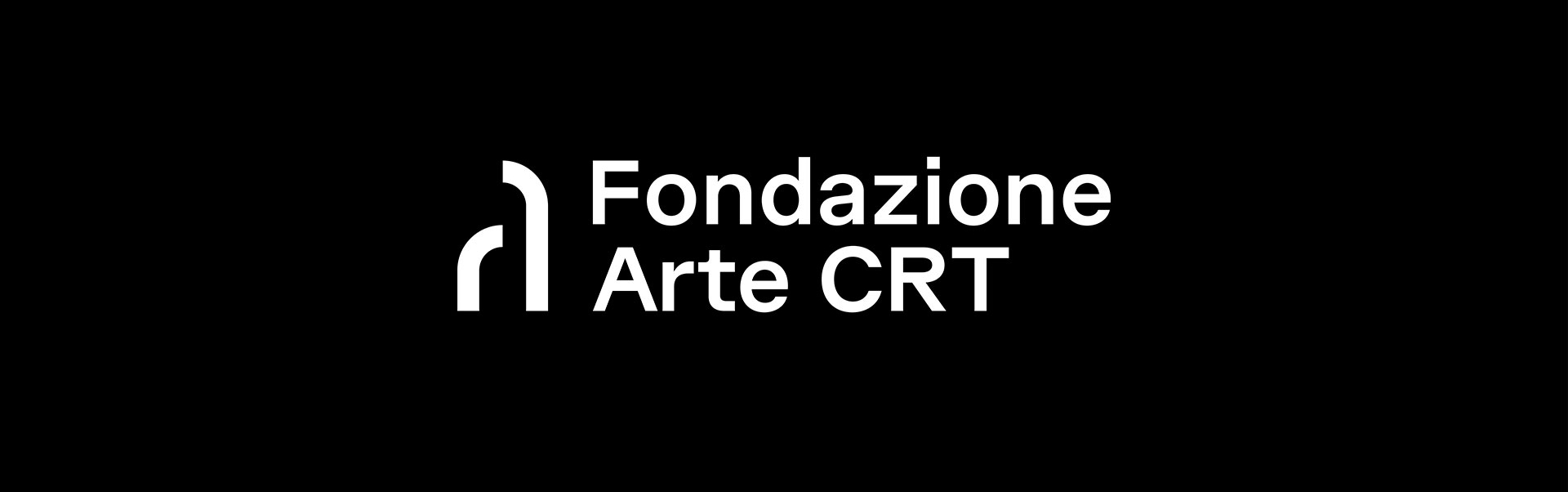 Logo Fondazione Arte CRT su sfondo nero / negativo